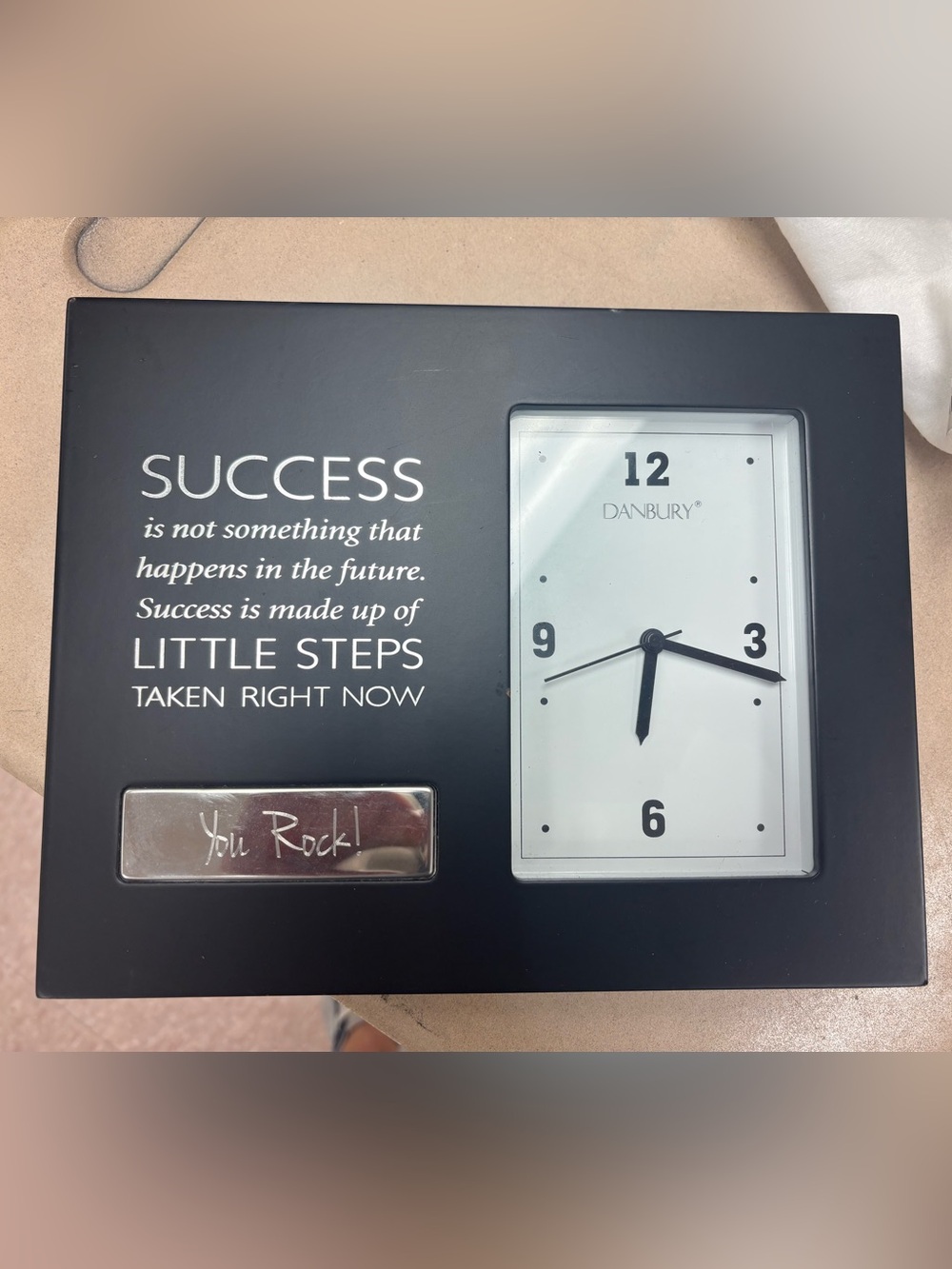 Danbury Black Success Clock Plaque - 'You Rock!'